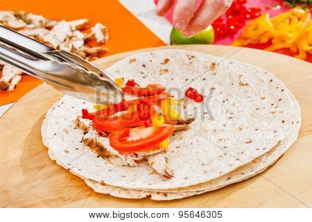 chef making tortilla