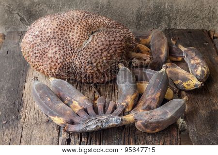 Rotten Jackfruit And Banana