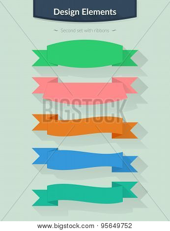 Colorful vector ribbons