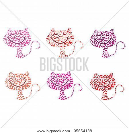 Set of vector cats