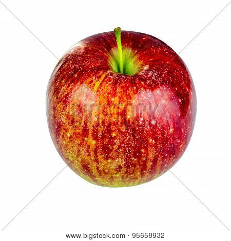 Red Fuji Apple On White Background