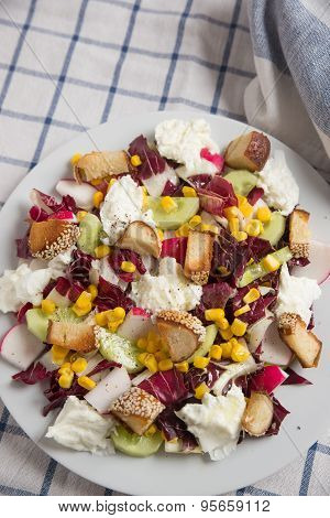 Mixed Summer Salad on a plate