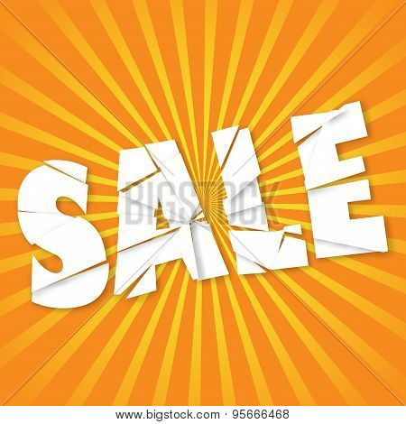 Sale poster on stripes retro background