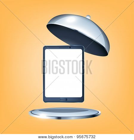 tablet and plate