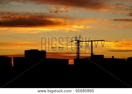 City at sunrise