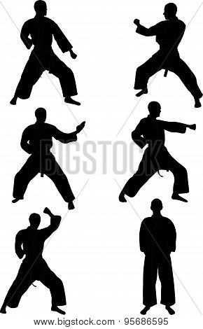 karate silhouettes