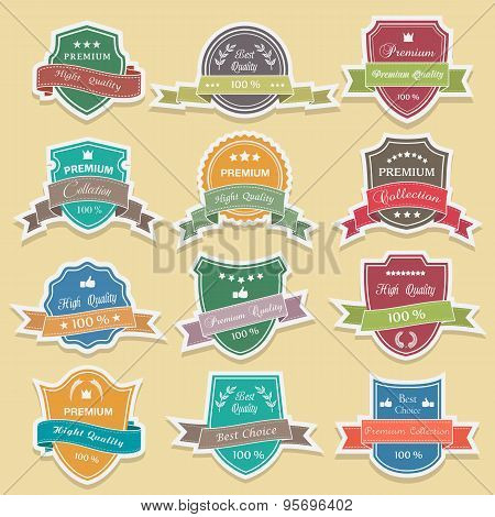 Set of premium quality labels sticker vector