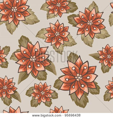 Seamless patterns with flowers vector