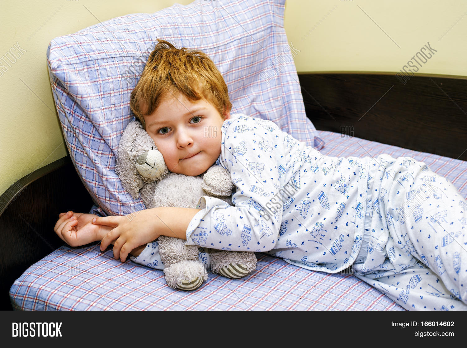 Boy Pajamas Lying Bed Image & Photo (Free Trial) Bigstock