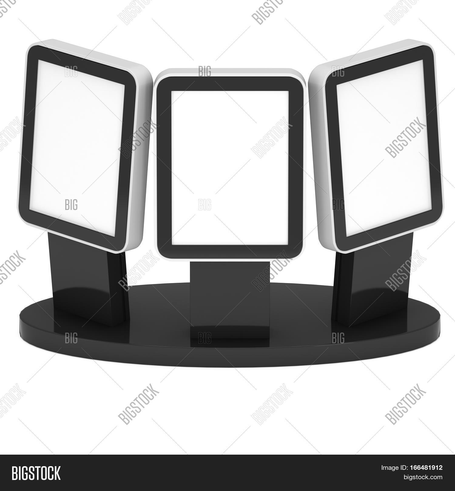 LCD Screen Stand Black Trade Show Booth 3d Render Of Lcd Tv Isolated On LCD Screen Stand Black Trade Show Booth 3d Render Of Lcd Tv Isolated On