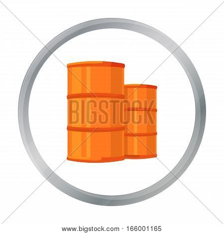 Oil barrels icon in cartoon style isolated on white background. Oil industry symbol vector illustration. - stock vector