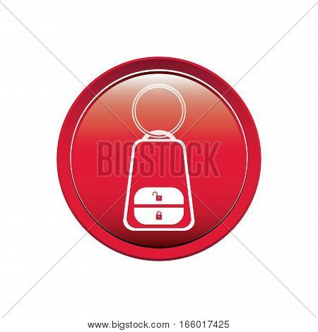 button key alarm system car vector illustration