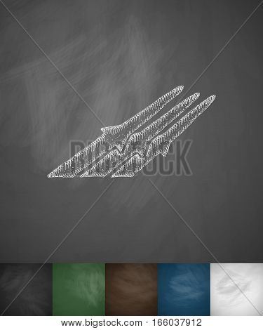 missiles icon. Hand drawn vector illustration. Chalkboard Design