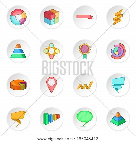 Infographic design icons set. Cartoon illustration of 16 infographic design vector icons for web