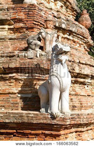 Detail of the Bagaya Monastery in the ancient city of Innwa (Ava) near Mandalay in Myanmar
