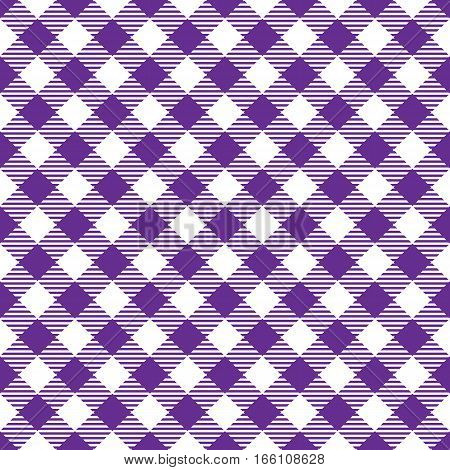 Seamless Viole White Traditional Gingham Pattern Fabric Texture for Design