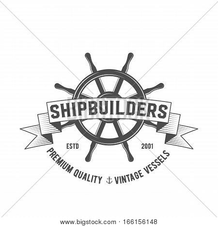 Vintage yacht club badge and logotype. Vintage retro nautical  emblem and label. Yackting logo