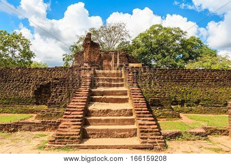 Ruins of ancient Singhalese capital city Polonnaruwa in Sri Lanka