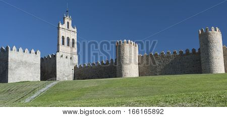 Avila (Castilla y Leon Spain): the famous medieval walls surrounding the city