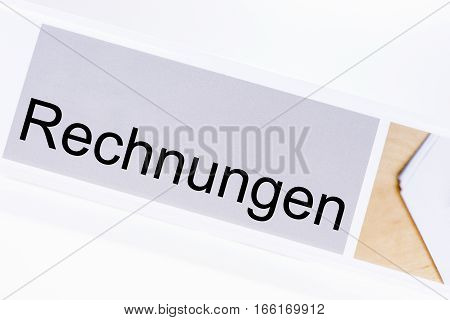 File folder bills (Rechnungen) in German language