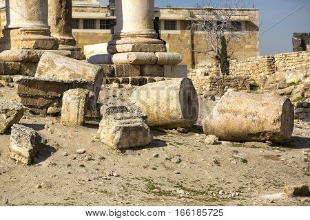 The ruins of the ancient citadel in Amman, Jordan