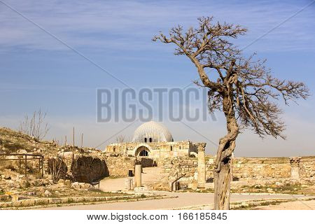 The ruins of the ancient citadel in Amman, Jordan