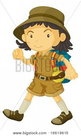 ภาพประกอบของ scout อ่อนในเครื่องแบบ