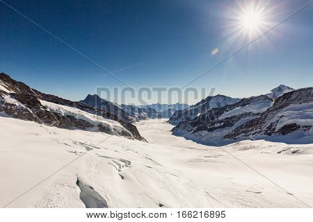 View Of The Ski Resort Jungfrau Wengen In Switzerland