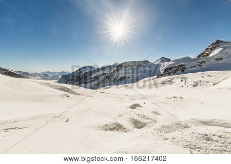 View Of The Ski Resort Jungfrau Wengen In Switzerland