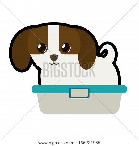 cute puppy little canine adorable bathtub vector illustration eps 10