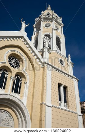 cathedral facade closeup details in Caso Viejo Panama