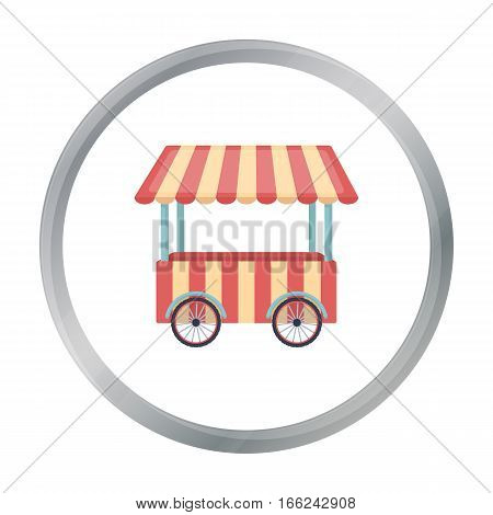 Snack cart icon in cartoon style isolated on white background. Circus symbol vector illustration. - stock vector