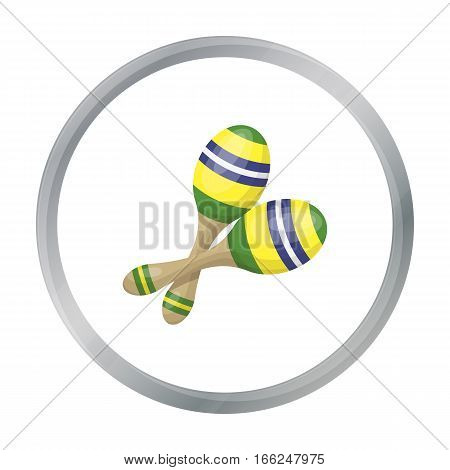 Brazilian maracas icon in cartoon design isolated on white background. Brazil country symbol stock vector illustration. - stock vector