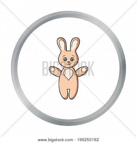 Rabbit toy icon in cartoon style isolated on white background. Baby born symbol vector illustration. - stock vector