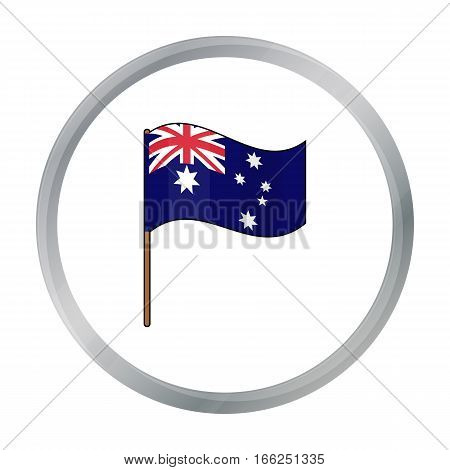 Australian flag icon in cartoon design isolated on white background. Australia symbol stock vector illustration. - stock vector