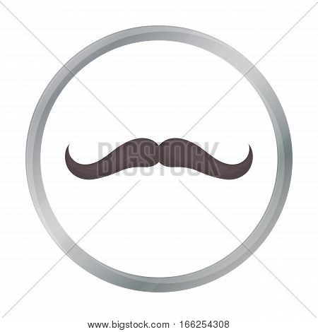 Man s mustache icon in cartoon style isolated on white background. Beard symbol vector illustration. - stock vector