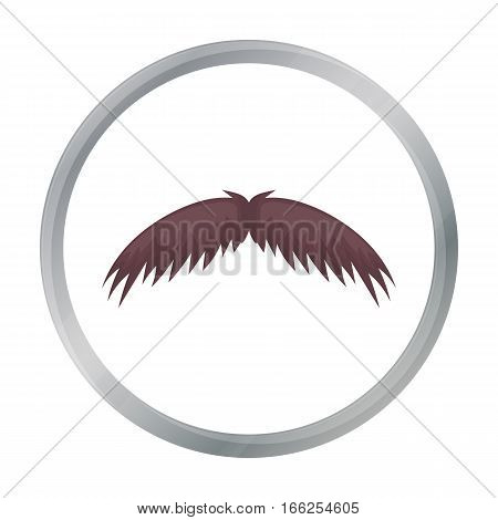 Man s mustache icon in cartoon style isolated on white background. Beard symbol vector illustration. - stock vector