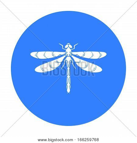 Dragonfly icon in blue design isolated on white background. Insects symbol stock vector illustration.