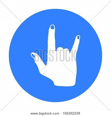 ILY sign icon in blue style isolated on white background. Hand gestures symbol vector illustration.