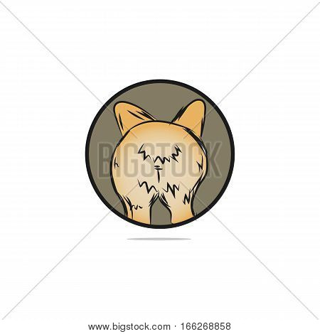 Corgi's Butt or Dog Back View Fun and Cute Sticker