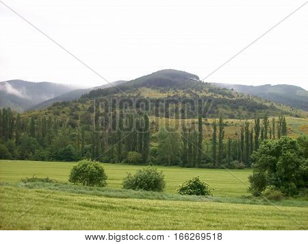 Landscape on the road towards santiago de compostela from Larrasoana to Pampelune