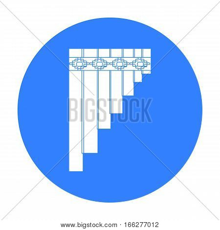 Mexican pan flute icon in blue style isolated on white background. Mexico country symbol vector illustration.