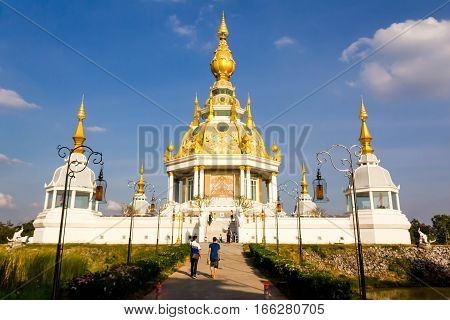 White Church in Thailand.Khonkean. Thailand, White ,Temple