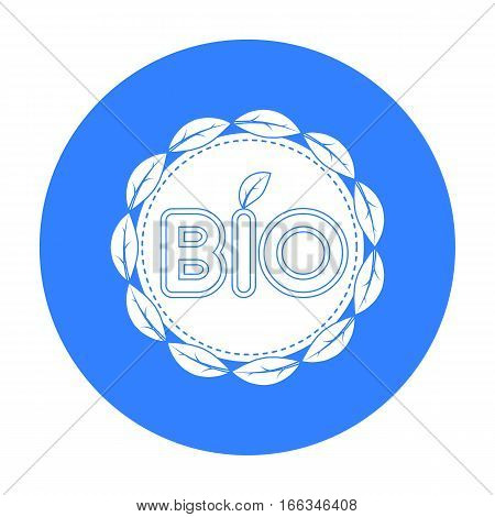 Bio label icon in outline design isolated on white background. Bio and ecology symbol stock vector illustration.