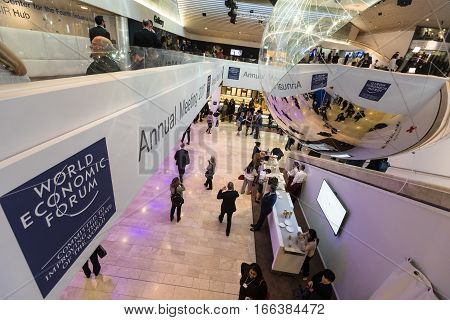 Working Moments During World Economic Forum In Davos