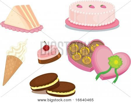 illustration des produits alimentaires sur fond blanc