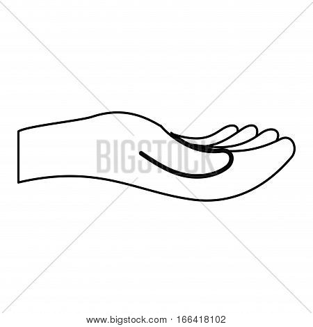 open hand sideview icon image vector illustration design