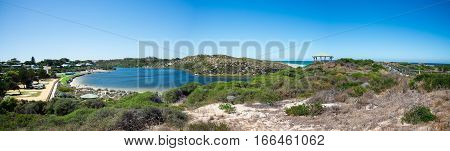 Moore river meets Atlantic ocean in Western Australia