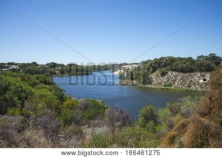 A view of Moore river and its banks in Western Australia