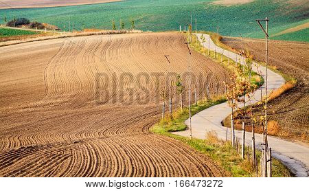 Moravian Fields. The landscape around Kyjov called the Moravian Tuscany Czechia Europe.